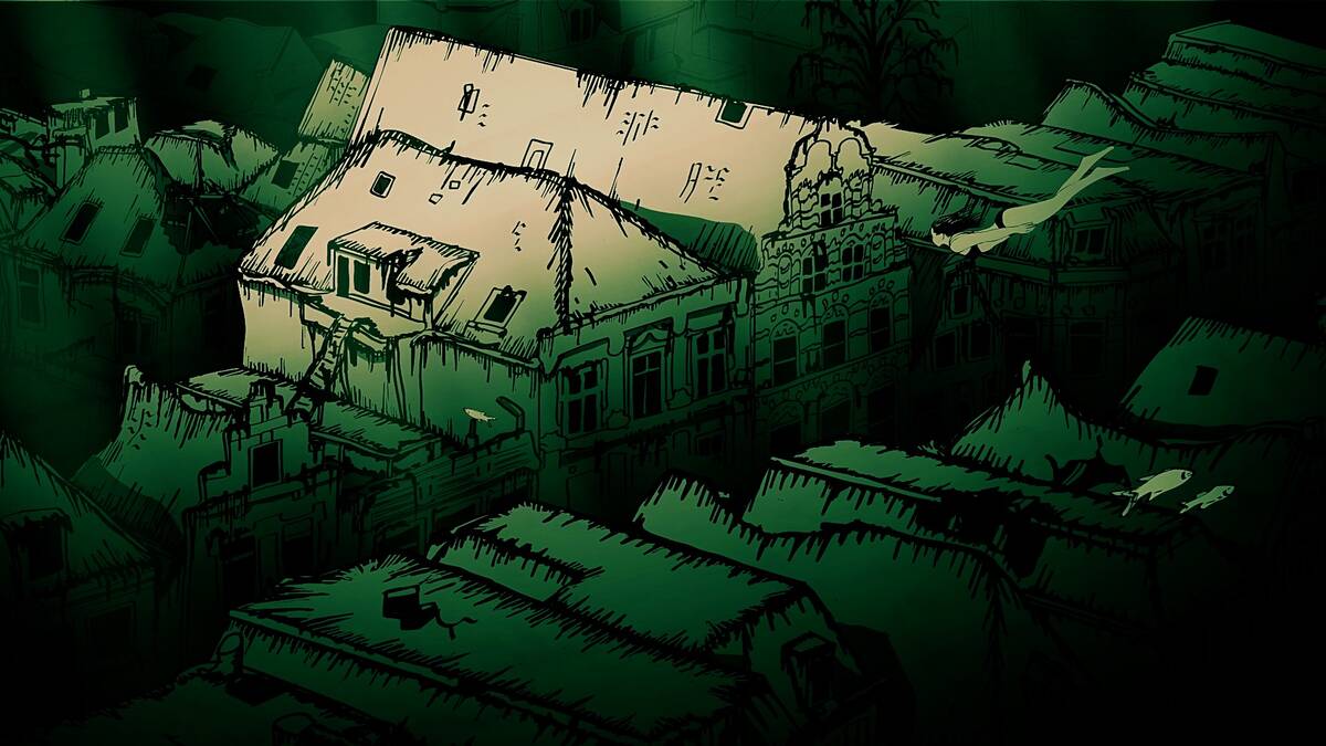 Still uit de animatie: het historische centrum van Leeuwarden onder 30 meter water