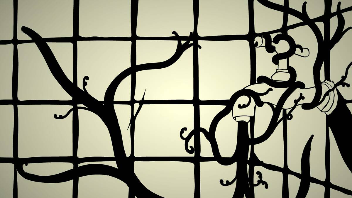 Still uit de animatie: na een transformatie komt zeewier uit de kraan