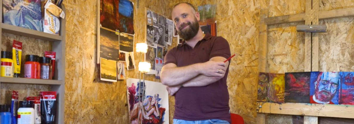 Edward Kobus in zijn atelier