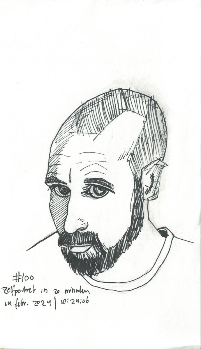 Zelfportret #100 door Edward Kobus
